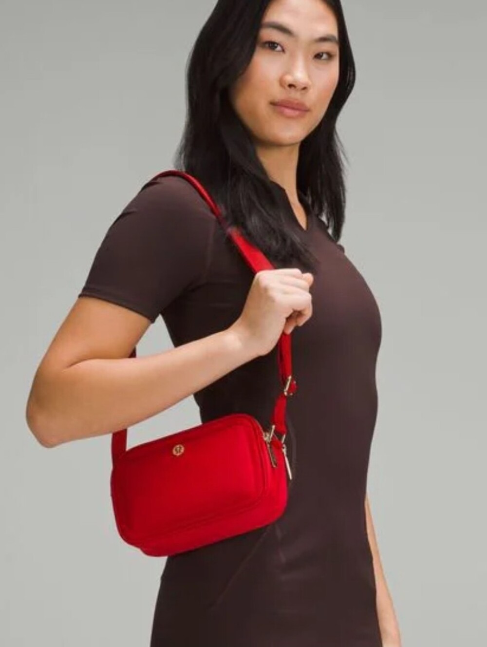 NWT lululemon Crossbody Camera Bag 2L True Red TUED Silver Hardware